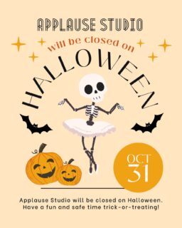 We are closed today for Halloween! Have a great time trick-or-treating and we’ll see you back at Applause tomorrow! 🎃