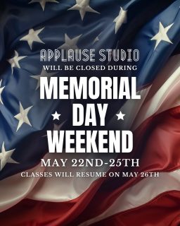 Applause is closed for Memorial Day weekend from Friday, May 22nd through Monday, May 25th. We'll see you back on Tuesday, May 26th!