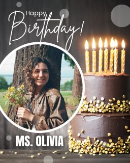 Happy birthday to one of our music instructors, Miss Olivia! 🥳